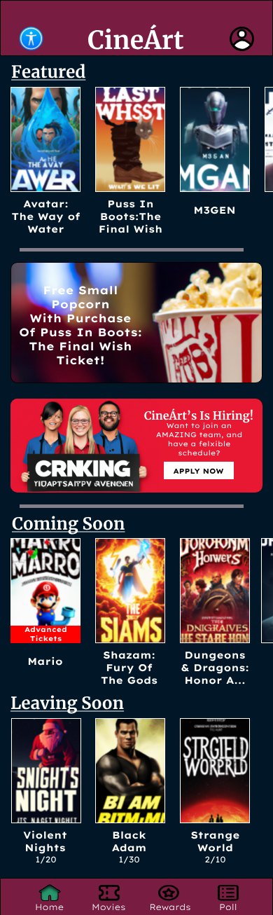 Cin&Aacute;rts homepage preview