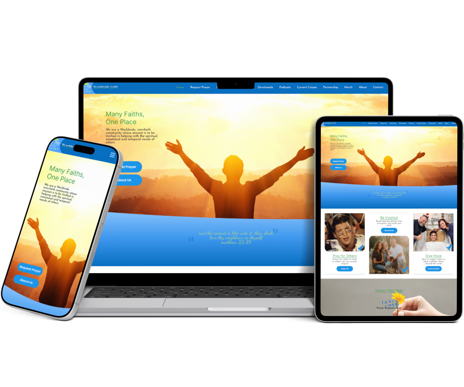 World Wide Unified homepage, desktop view